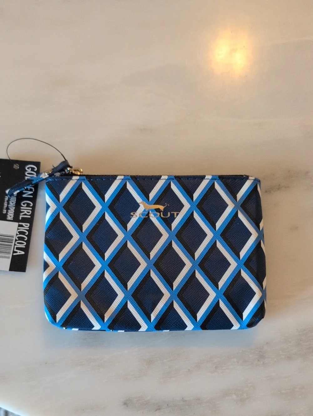 Scout Navy Blue Geo Diamond Zip Pouch
